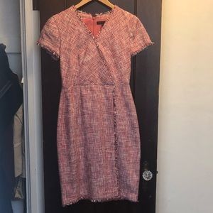 Pink tweed dress. Chanel style.